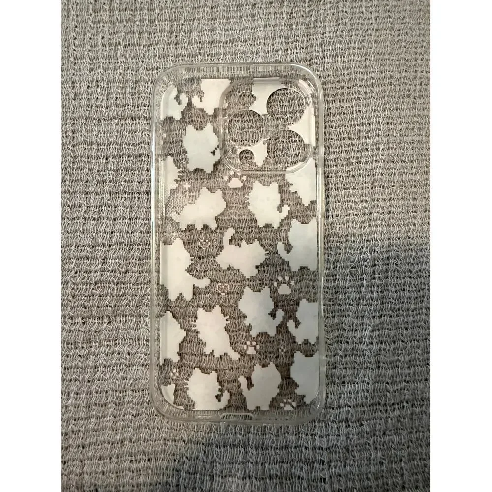iPhone 16 Pro Clear Cute Cat Case Kawaii Kitty Aesthetic Cartoon Protective